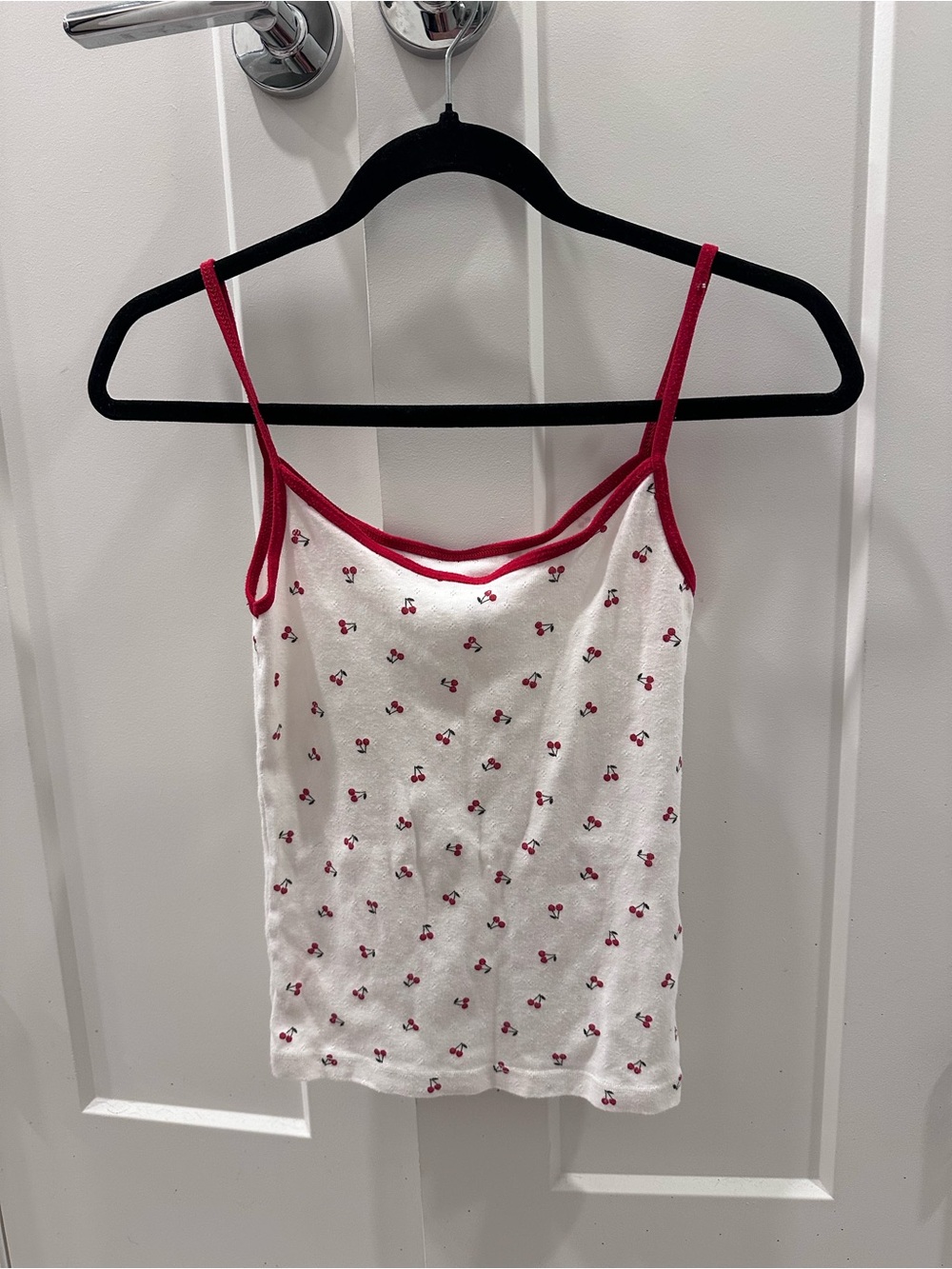 Brandy Melville Cherry Print White Tank